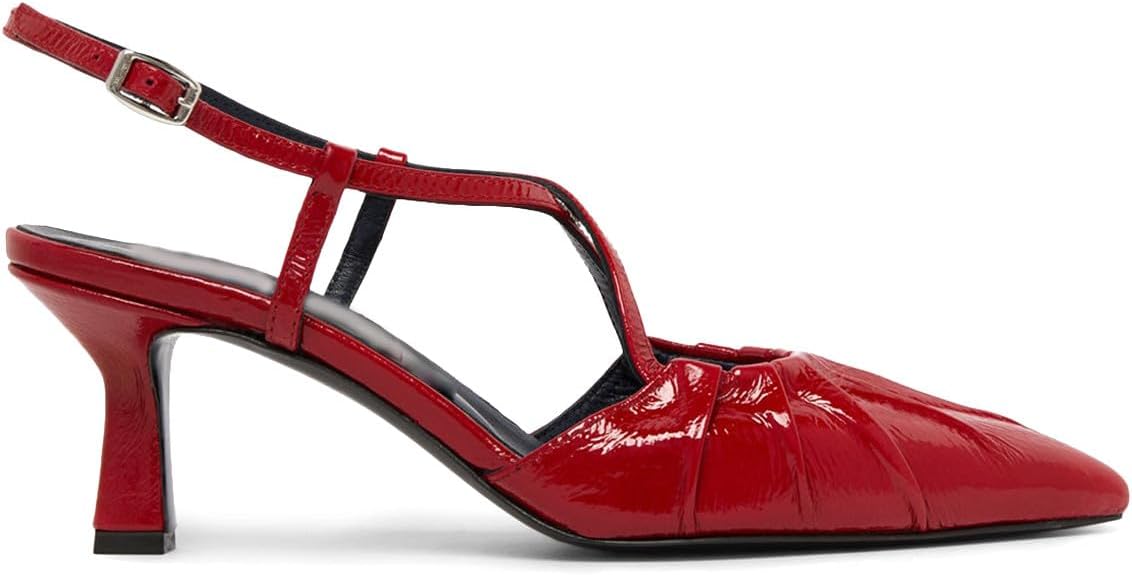 FIFSY Slingback Kitten Heels for Women Closed Pointed Toe Stilettos Pumps with Buckle Strap Heeled Sexy Sandals Slip On Womens Dress Shoes Bridal Wedding Heels