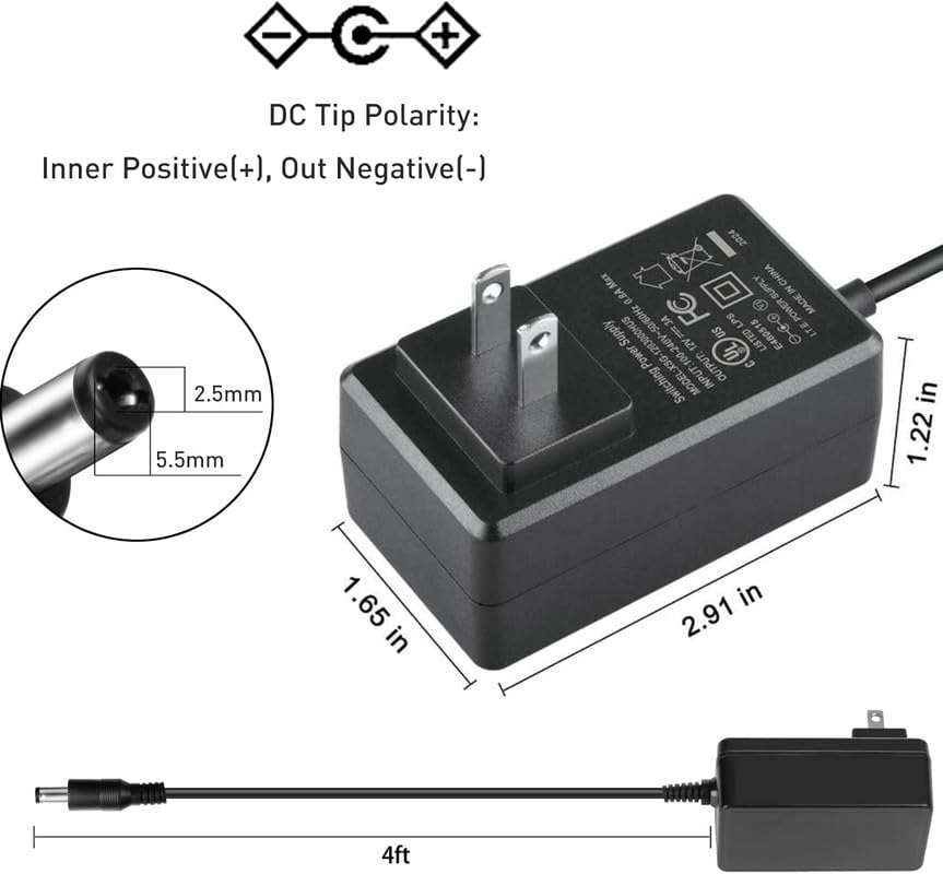 GizMac 12V 2.5A Replacement Adapter for Bell Sagemcom F@ST 2864