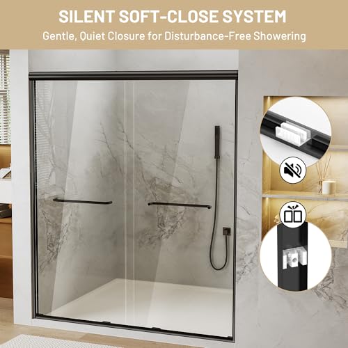 Image of Findepot 44-48 inch W x 70 inch H Sliding Shower Door, 6 Anti-Collision Buffers