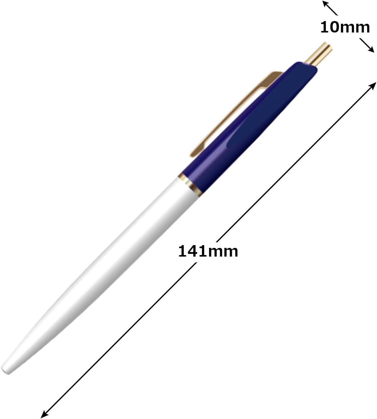 アンテリック(Anterique) Antelic BP1NBXSW Permanent Ballpoint Pen, 0.5mm, Navy Blue x Snow White image 2