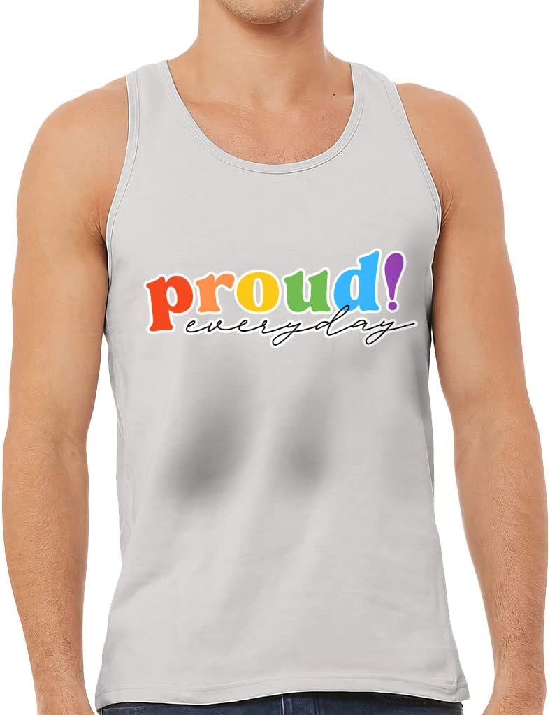 Proud Pride Tank - LGBTQ Workout Tank - Quotes Printed Jersey Tank