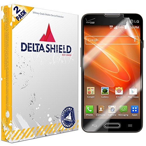 Deltashield Screen Protector For Lg Optimus Exceed 2 (2-Pack) Anti-Bubble Military-Grade Clear Tpu Film #TOP6