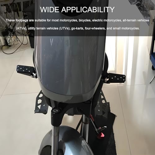 Sbulhia 2 PCS Foldable Foot Pedals for Motorcycle, Metal Clamp-On Type Bicycle Rearsets Foot Rest, Universal Folding Footpegs for Mini Bike Go Karts Scooter, Motorcycle Accessories