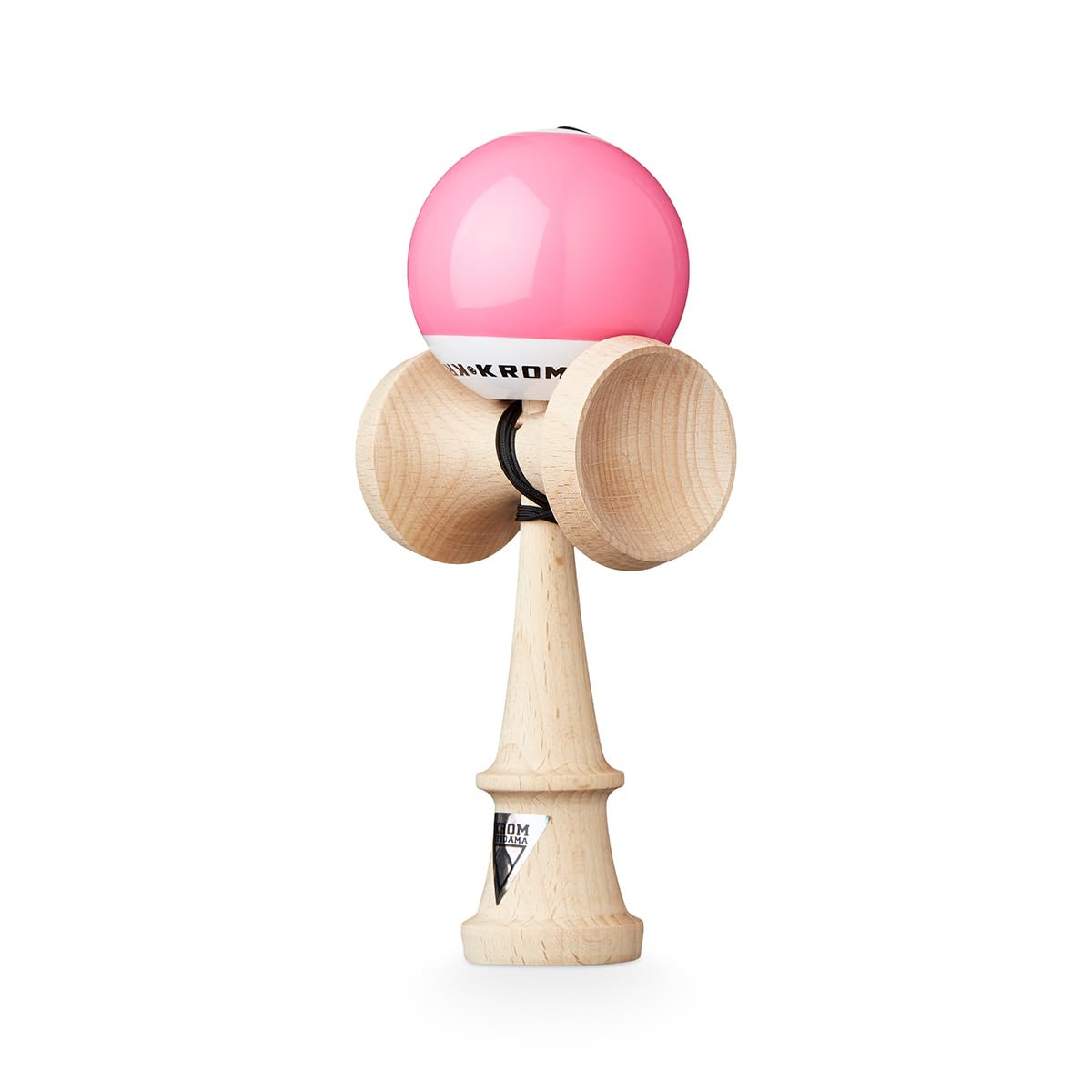 KROM Kendama POP LOL Rosa - Hohe Holzqualität - Für Anfänger und Profis - Pack : Ersatzschnur + Stickers