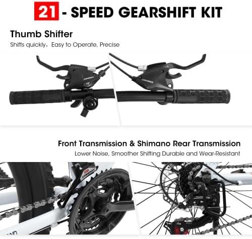 A27366 27 Inch Mountain Bike 21 Speed, Suspension Fork, Aluminum Frame Disc Brake, Mountain Biking for Both Men and Women