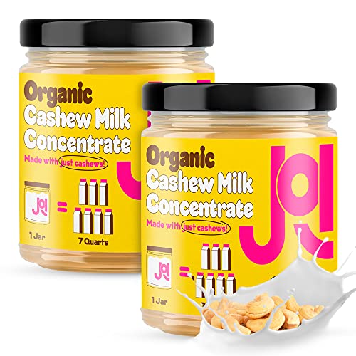 Organic Cashew Milk Unsweetened Plain Concentrate By Joi - 2 Pack X 27 Servings - Vegan, Kosher, Shelf Stable, Keto-Friendly, Dairy Free, & Fat Free Milk - Almond Milk Powder Substitute, Coffee & Plant Milk Creamer #TOP8