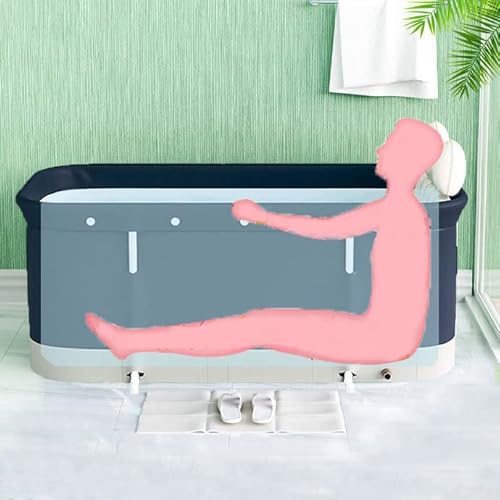 W Weylan Tec 47 Inch Foldable Bath Tub Wide Bathtub With Bath Pillow Bath Seat Concise #TOP1