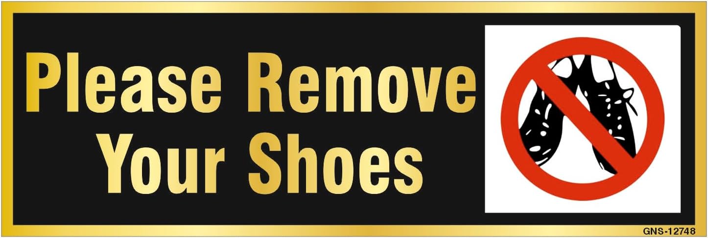 Please Remove Your Shoes Sign Board for Office, Hospital, hotel GNS-12748 (2 Qty.)