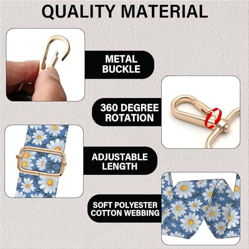 Image of Purse Strap Crossbody Shoulder Canvas Straps 1.5 inch Wide Replacement Adjustable Aesthetic Cute for Women Girls Bag