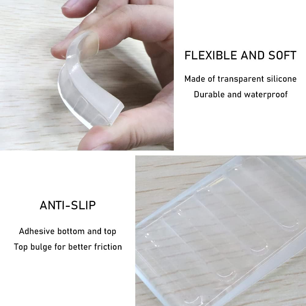 Modixun 16Pack Clear Rubber Furniture Leveling Wedges, 2 Heights, Flexible and Firm Leveler Wedges - Image 4