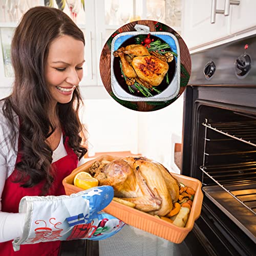 Lucleag 6 Pack Christmas Oven Mitts Potholders And Towels Set, Christmas Santa Oven Mitts Pot Holders Towels Heat Resistant Non-Slip Cooking Gloves Bbq Cooking Baking Grilling #TOP3