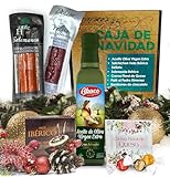 Cesta Navidad Gourmet S para Regalar | Perfecta para Regalos de Empresa | Aceite de Oliva Virgen Extra, Salchichón y Sobrasada Ibérica, Pate al PX y Crema Queso Floral