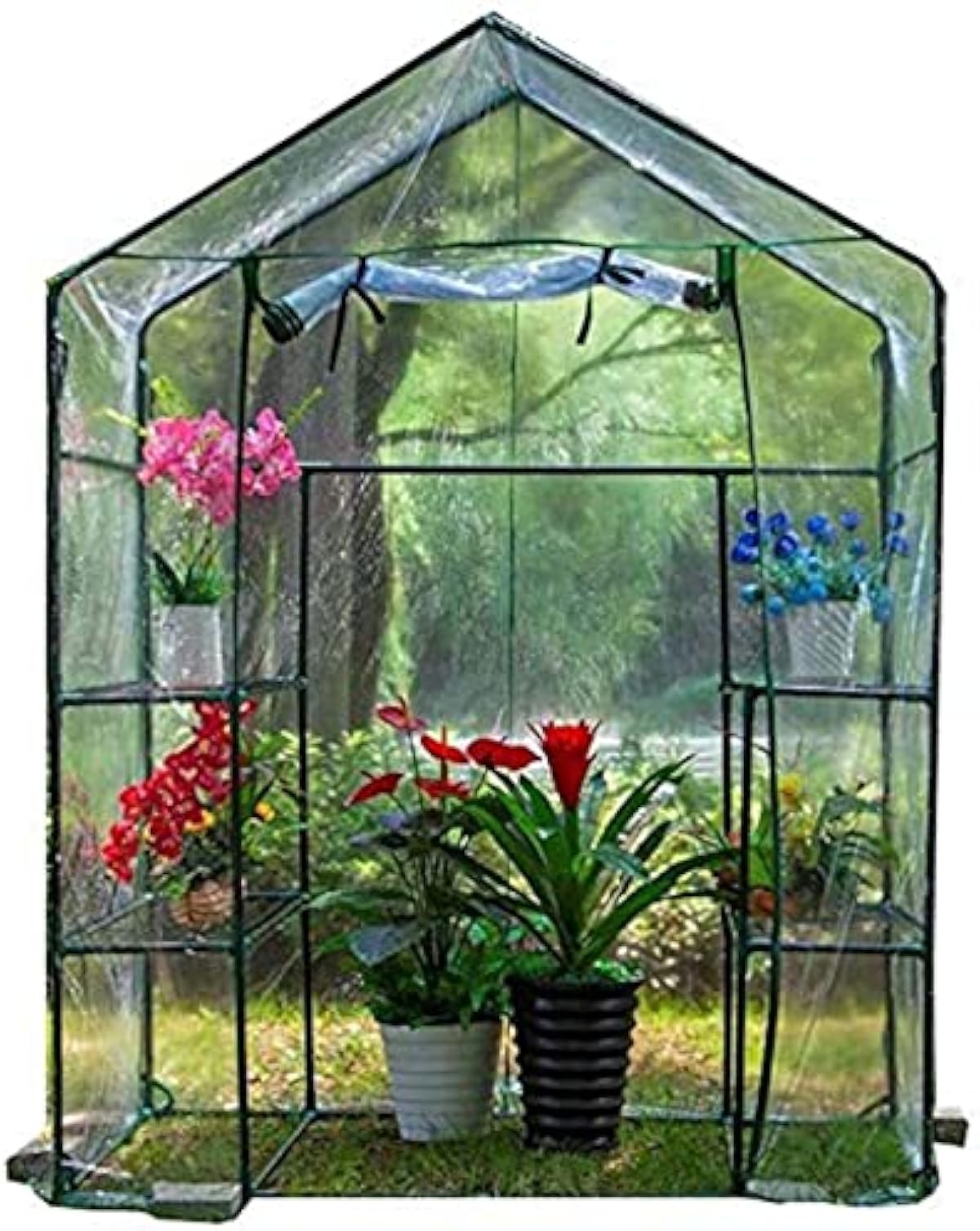 直販お買い得 屋内屋外用ミニ温室小さな植物温室改良された透明なpvcカバーを備えた3層棚ポータブル温室暖かい家 Diy 工具 ガーデン オンラインストア特売中 Www Littleshopp Com