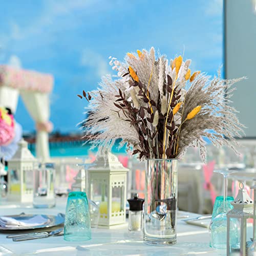 Imqing 100Pcs Natural Pampas Grass Decor 17" Natural Dried Plants Flower Bouquet Pampas Grass For Vase Home Wedding Party Boho Decor #TOP1
