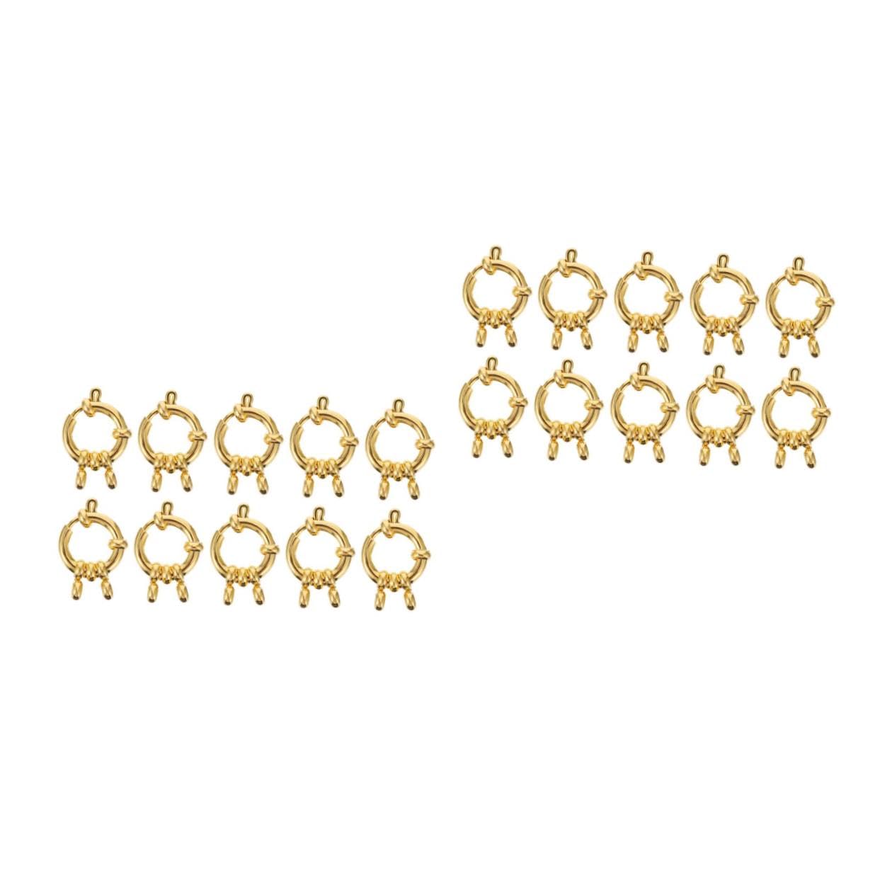 OSALADI 2 Series Cierre De Redondo Inoxidable Para Accesorios De Joyería Diy Para Pulseras Y Collares Pack De Unidades Color Dorado 10 Piezas*2