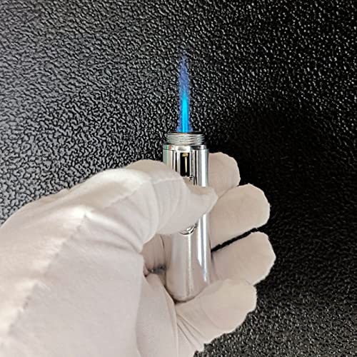 Encendedor de antorcha recargable 2 piezas plateado miniatura 2