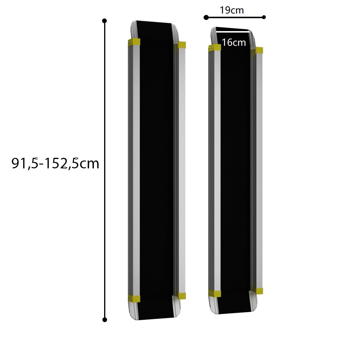GYMAX 2 Rampas de Acceso de Aluminio, Antideslizante, Rampa Telescópica, Rampa de Carga para Silla de Ruedas, Soporta hasta 270 kg (3-5 ft)