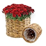 AuldHome Design Water Hyacinth Planter Baskets (Set of 2), Farmhouse Contemporary Style Lined Nesting Baskets