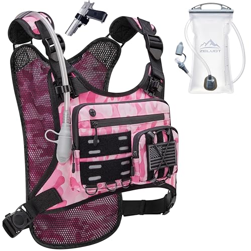 Image of Zelvot Running Vest with 2L Water Bladder, Hydration Backpack, U.S. Design Patent, Lightweight Hydration Pack with Gear Holder, Reflective Chest Pack for Men Women