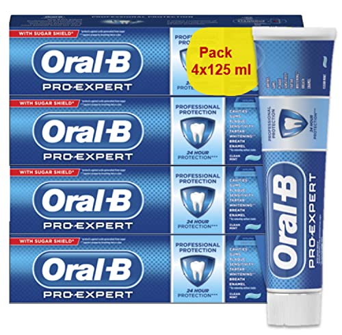 Oral-B Dentifrice Pro-Expert Protection Professionnelle, composé de carton recyclé écologique, 125 ml (Lot de 4)