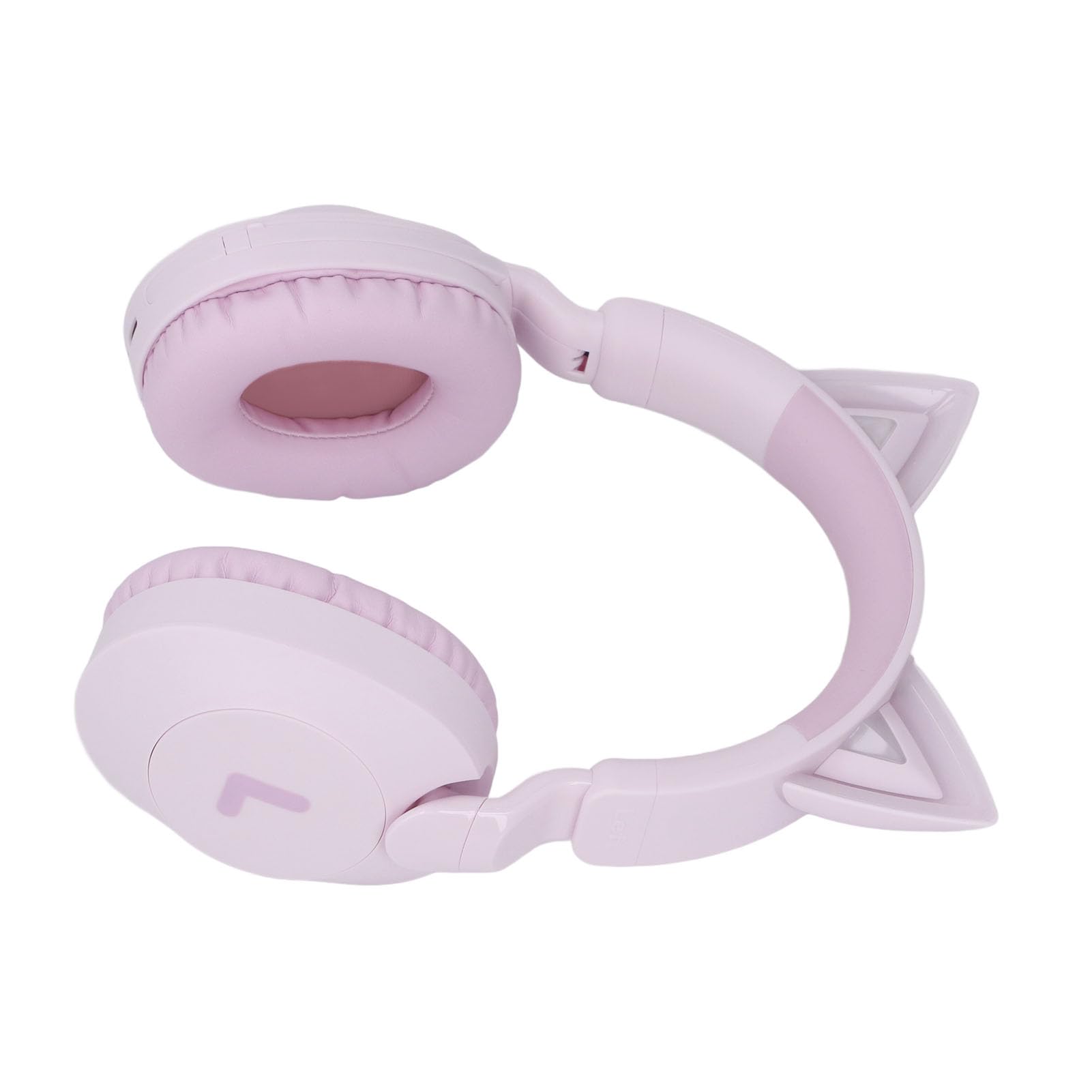 Cuffie Cat Ear con luci LED Wireless Bluetooth 5.4 e cablato 3.5mm AUX Cuffie da gioco pieghevoli con microfono e controllo volume per bambini Adolescenti Adulti (Viola)