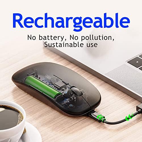 Bluetooth Mouse Wireless Mouse Slim 2.4G Rechargeable Portable Optical Office Mouse,3 Adjustable DPI Dual Mode Bluetooth Wireless Mouse for MacBook,Laptops Windows,Mac OS ,iPad OS 13 or Later