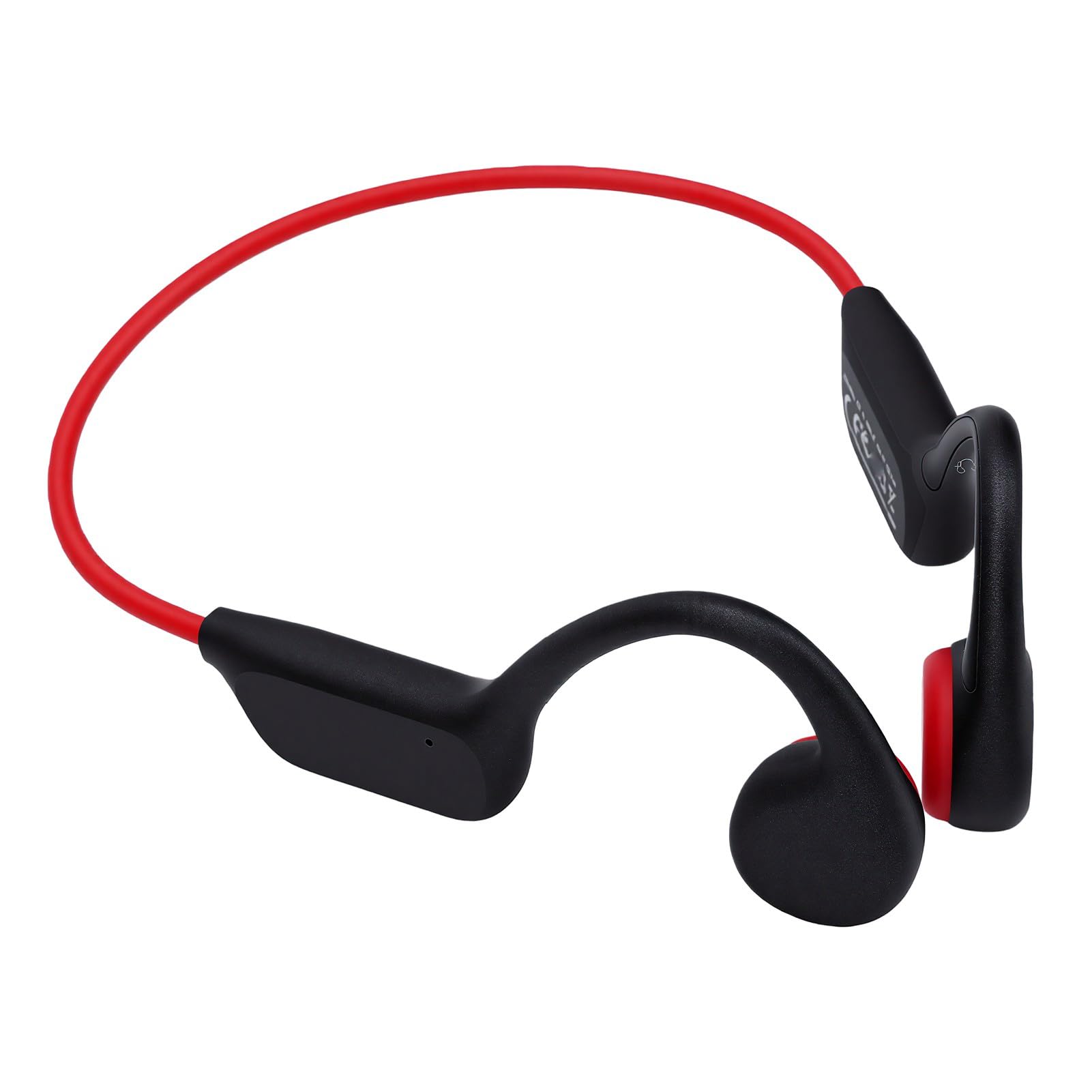 Sxhlseller Cuffie a Conduzione Ossea, Auricolari Bluetooth 5.4 con MP3 da 32GB, for Nuoto e Allenamento (nero rosso)