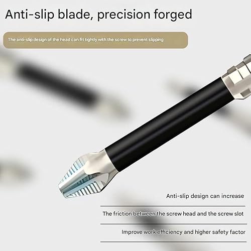Miniatura 5 de 14 puntas de destornillador magnéticas mejoradas, 2024 nuevas puntas D1 antideslizantes y a prueba de golpes con puntas de destornillador, juego de