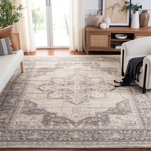 Tapete decorativo cuadrado 8 pies Cream & Grey miniatura 2