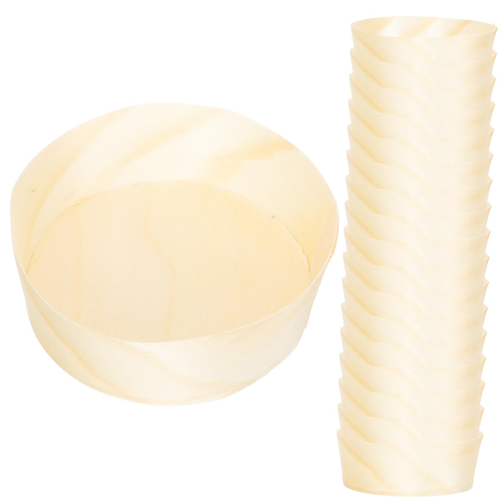 SOLUSTRE Unique Boat-shape Sushi Plates 50pcs Wooden Dessert Storage Box Pastry Plate Food Display for Weddings