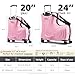 AO WEI LA OW Toddler Luggage Ride On Suitcase for Kids with 4 Spinner wheels, Hardside Travel Luggage for Boys and Girls Ages 2-12 (Sweet Pink, 25-Inch Versatile Checked)