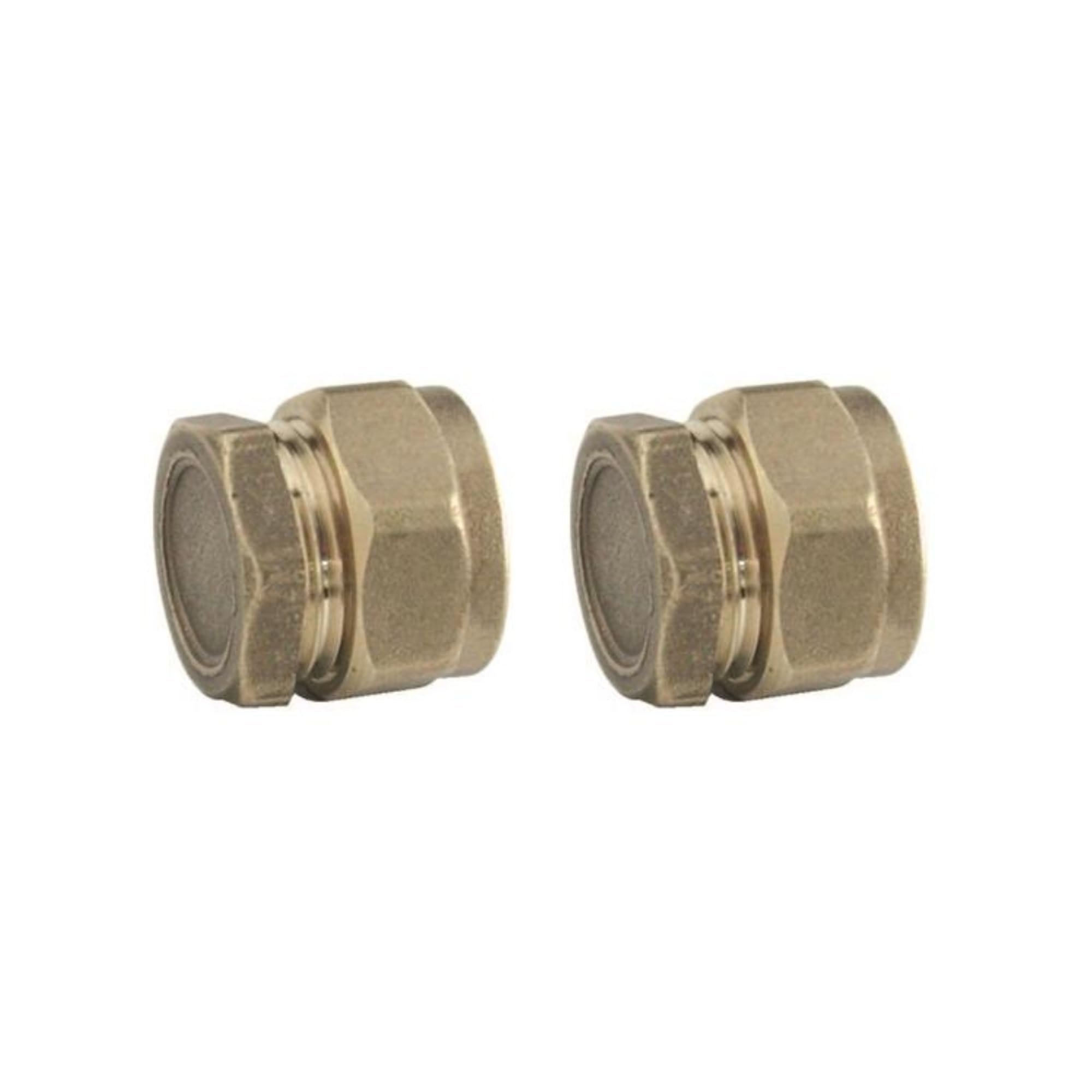 Hulthor Brass 10Mm Compression Stop Ends 2 Pack - End Caps For Copper Pipe - Compression Pipe Fittings For Plumbing Repairs And Pipe Blanking