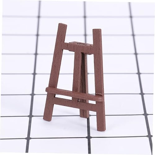 Miniatura 9 de Toyvian 2 piezas de ornamento de madera en miniatura, caballete de mesa, soporte de exhibición de gafas rave, casa de muñecas, adorno en miniatura,