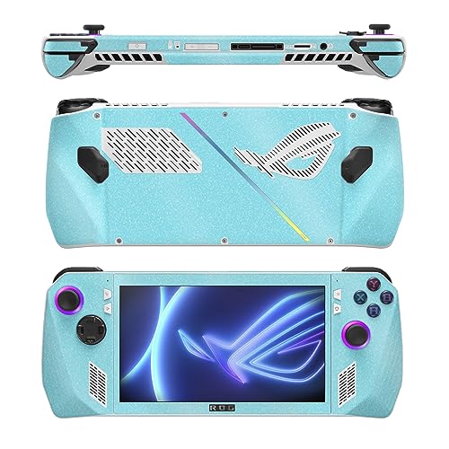 Image of MightySkins Glossy Glitter Skin Compatible with Asus ROG Ally - Solid Baby Blue | Protective, Durable High-Gloss Glitter Finish | Easy to Apply