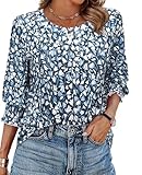 SOFT AND LIGHTWEIGHT - The 3/4 Length Sleeve Womens Tops are made of soft and comfy fabric, giving great sense of touch and stretch. Super soft and comfy fabric, skin-friendly and breathable,Tunic Tops for Women Loose Fit Dressy，Cute Tops for Women. ...