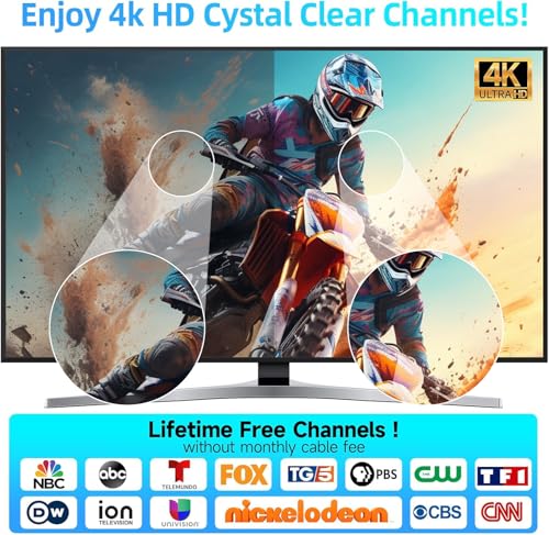 Image of 3600+ Miles Range TV Antenna Indoor, 2026 Updated Digital TV Antenna for Smart TV Indoor with Amplifier Signal Booster, HDTV Antenna for Local Channels Supports 8K 4K1080p All TVs-38ft Coaxial Cable