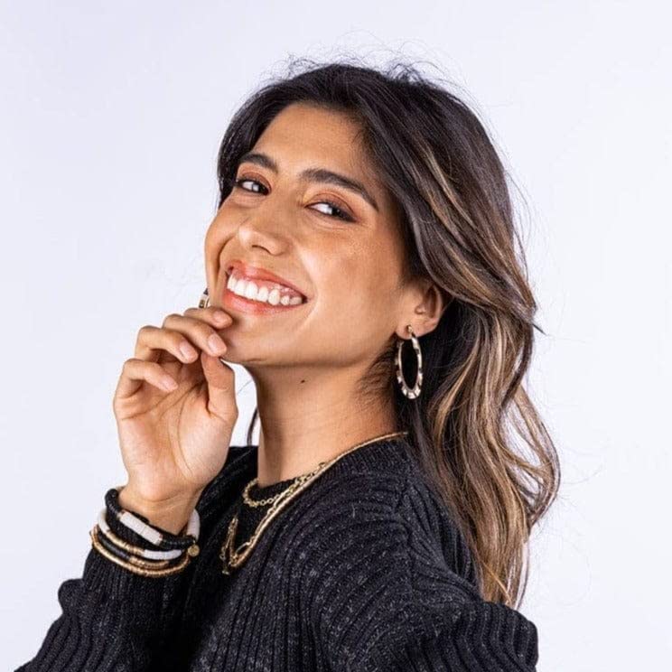 INK+ALLOY Large Beaded Hoop Earrings for Women, Nora Luxe Seed Bead Brass Statement Boho Hoops, Hypoallergenic Handmade Jewelry for the Modern Bohemian, 2-Inches2