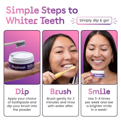 Image of Daybreak Teeth Whitening Powder 30g with PAP + HAp | At-Home Whitening Treatment | See Results in 7 Days | Helps Remove Years of Stains | Peroxide & Cruelty Free | 100% Enamel Safe | Pack of 1