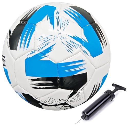 Todosports Soccer Ball Size 3 4 5 Boys Girls Youth Adults Practice Training Gift Pump Needle Football Kicking Soft Leather Anti Explosion Coach Family Fun Backyard Playground