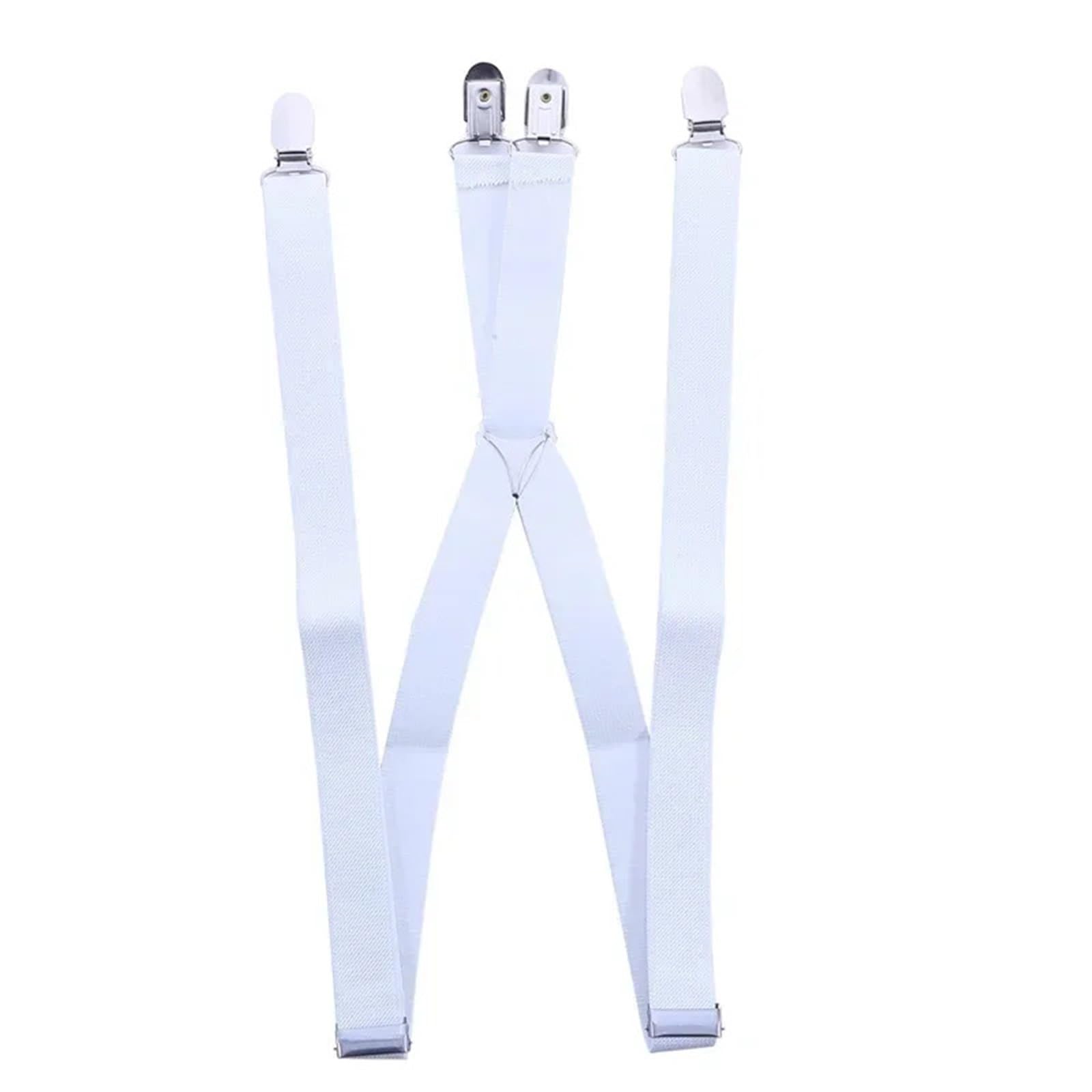L6NqIAG Suspenders Men Adjustable Elastic X Back Pants Women Suspender For Trousers 2.5CM Width 4 Clips Adjustable Elastic Back Braces Men's Braces(WHITE)