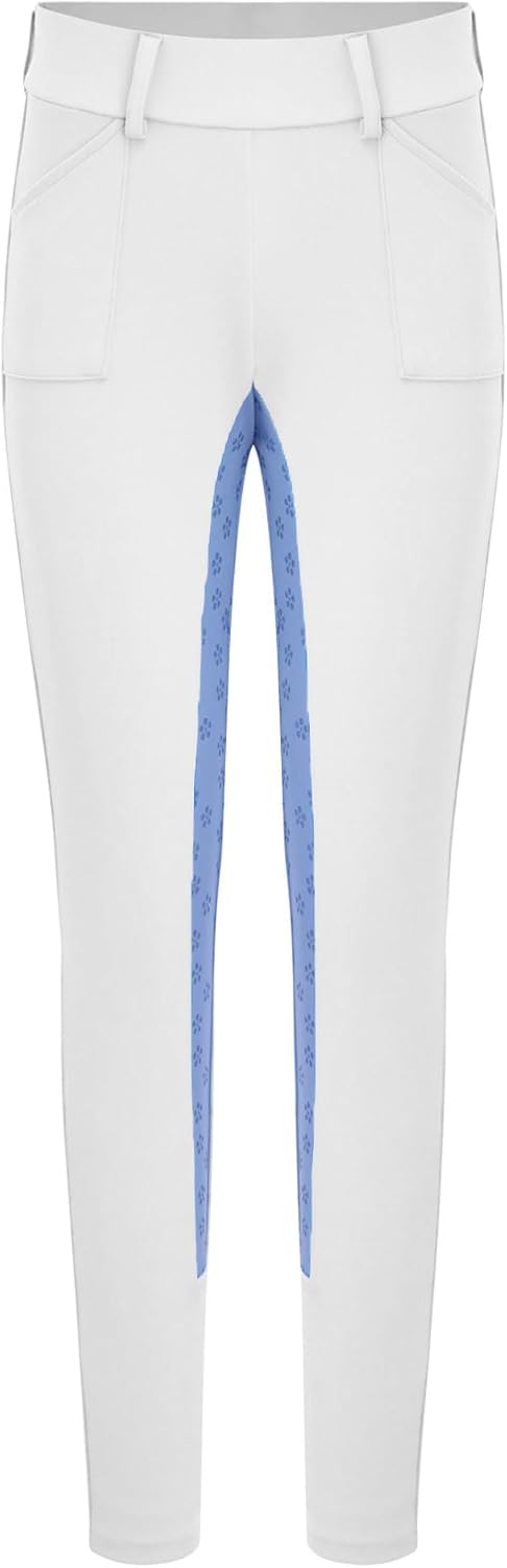 Kaerm Kids Equestrian Riding Tights High Waist Full Seat Horse Riding Pants Schooling Breeches