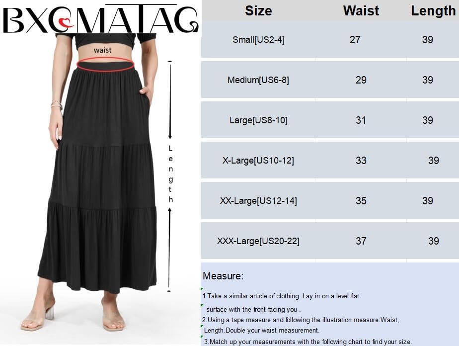 Elastic Waist Ankle Length Skirt Casual Long Skirt High Waisted Skirt Maxi Skirt Reg and Plus Size Skirt - Image 8