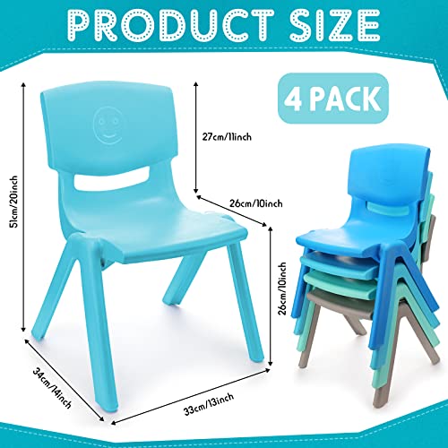 Chitidr 4 Pcs School Chairs Stackable 10 Inches Plastic Preschool Chairs Classroom Stacking Chair Sets For Toddler Children Indoor Outdoor Home Playroom Daycare #TOP1