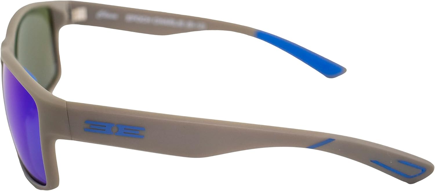 Epoch Eyewear Charlie Sport Motorcycle Sunglasses Grey Frame with Blue Mirror Polarized Lens - Image 3