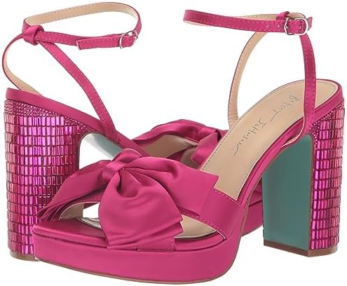 Betsey Johnson Women's Maddy Heeled Sandal, Fuschia, 8 | Image 6