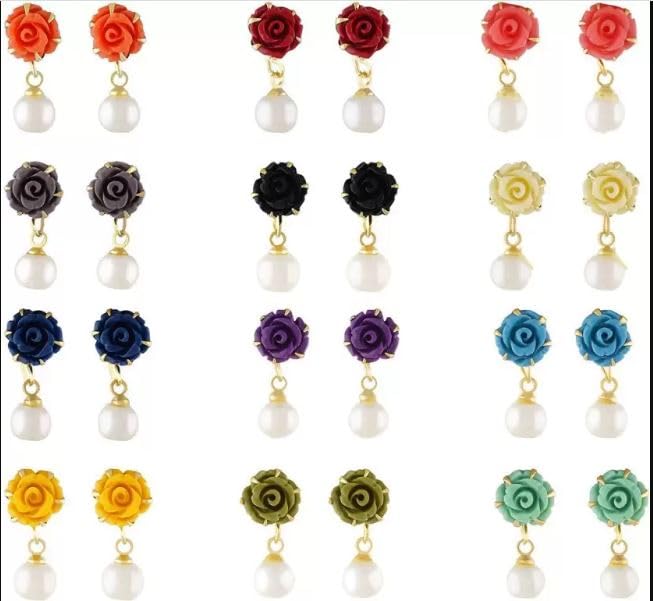 12 Pairs Rose Stud Earrings Mixed Color Flower Earrings (B0C7QL6R6V) Amazon Price History, Amazon Price Tracker