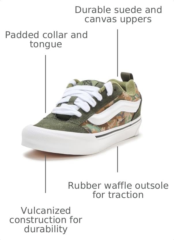 Image of Vans Kids' Knu Skool Shoe - '90s Retro Puffy Fashion Sneakers for Boys & Girls