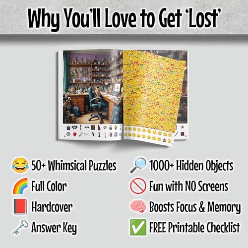 Image of Lost And Found: The Most Diabolical Hidden Objects Seek and Find EVER! - Adult Level, Super Hard Hidden Pictures Activity Book with Fun, Challenging, and Stress-Relief Visual Puzzles