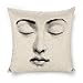 ROTOOY Lina Cavalieri bawełniana lniana poszewka na poduszkę, dekoracyjna poszewka na poduszkę kwadratowa sztuka spersonalizowane oko, zawiera tylko poszewkę na poduszkę, 45 x 45 cm (B31)
