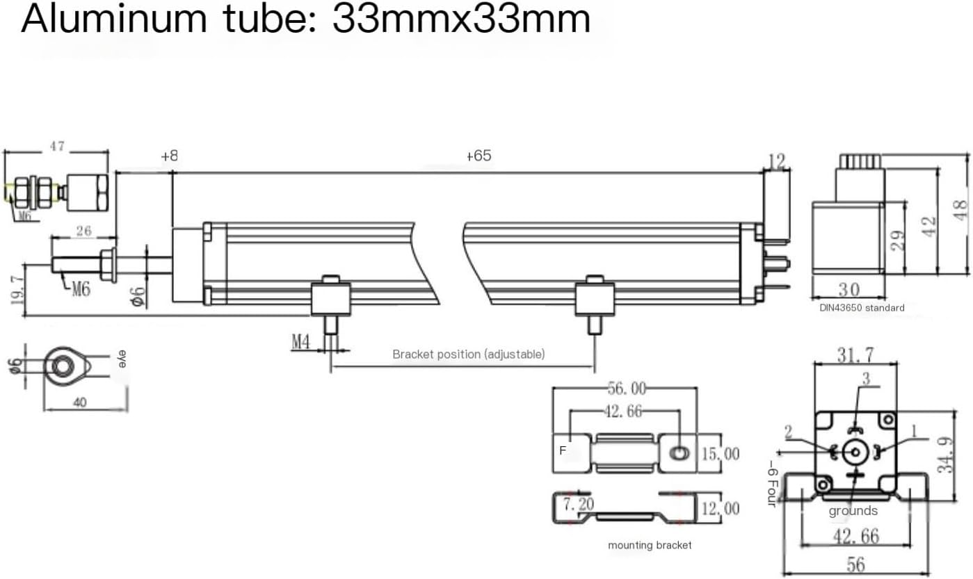 Injection molding Machine Electronic Ruler PR3-800mm Tie Rod Type Linear Displacement Sensor Resistance(1250mm)